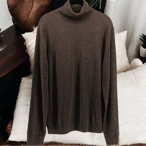 Perry Ellis Chocolate Brown Merino Wool Blend Turtleneck Old Money Capsule M